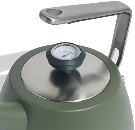Made In Cookware - 2 QT Kettle - Willow Green - Stainless Steel - With Built-In Temperature Gauge - Includes Handle Sleeve - Induction Compatible - Image 2