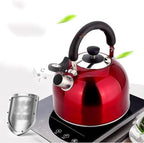Red Stainless Steel Tea Kettle for Stove Top Whistling Tea Pot,3L Tea Kettles Stovetop,Food Grade Stainless Steel Tea Pot Works for All Stovetops red - Image 4