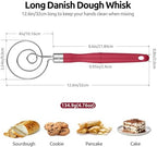 U-Taste 18/8 Stainless Steel 3.35in Medium Fine Mesh Strainer and 12.6in Stainless Steel Danish Dough Whisk (Red) - Image 3