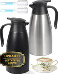 70Oz Thermal Coffee Carafe for keeping hot, Airpot Insulated Carafe Stainless Steel Thermal Pot for Coffee, (black+silver) by Tgvasz