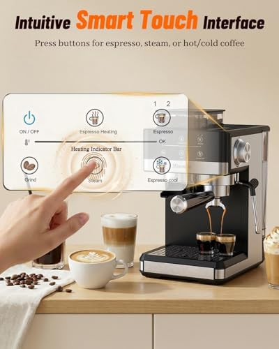 Espresso Machine with Grinder & Milk Frother, 20 Bar - Image 6