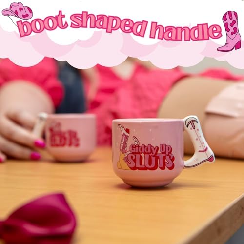Boxer Gifts Giddy Up Sluts Novelty Espresso Cups - Cowgirl Gifts for Women - Country Themed Stuff - Funny Friend Gift - Image 3
