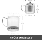 KARACA Kelly Midi Borosilicate Glass Teapot Set with Infuser, 2L Tea Kettle & 1L Teapot with Stainless Steel Strainer, Turkish Tea Maker for Loose Leaf and Herbal Tea, Dishwasher Safe - Image 2