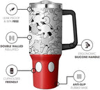 40 Oz Tumbler With Handle and Straw, Reusable Stainless Steel Travel Mug Keeps Drinks Cold & Hot, Leak Proof Insulated Tumbler for Water, Iced Coffee or Iced Tea for Woman Girl - Image 2