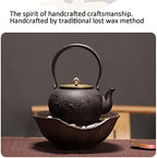 Cast Iron Teapot Japanese Tea Kettle with Removable Stainless Steel Infuser Internal Enamelware Teapots with Birds and Plum Flower - Image 2