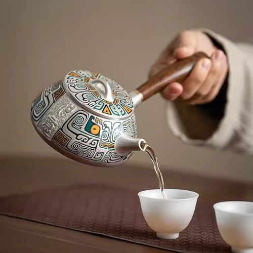 Tea Pots For Loose Tea Sterling Silver Side-handled Teapot, Fair Cup Kung Fu Tea Set, Gilt Silver Health-preserving Anti-scalding Teapot Tea Infuser Pot - Image 4