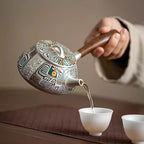 Tea Pots For Loose Tea Sterling Silver Side-handled Teapot, Fair Cup Kung Fu Tea Set, Gilt Silver Health-preserving Anti-scalding Teapot Tea Infuser Pot - Image 4