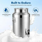 Stainless Steel Milk Can with Spigot Milk Bucket Beverage Dispenser - Image 4