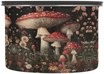 Stainless Steel Coffee Storage Containers with Airtight Lid, Forest Mushrooms Butterfly Flowers 17oz Food Storage Container Kitchen Canister for Tea, Coffee Beans, Ground, Sugar Storage - Image 2