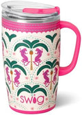 Swig Life 18oz Insulated Travel Mug with Handle & Lid, Palm Royale by SwigLife