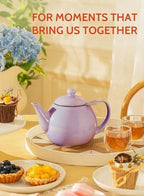 Sweese Teapots for Tea, 27 oz Porcelain Tea pot with Removable Stainless Steel Infuser, Tea Pots for Loose Tea - Purple - Image 6