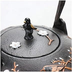 Tea Kettle Cast Iron Teapot for Stovetop Safe Coated with Enameled Interior,Japanese Tea Kettle with Stainless Steel Teapots - Image 2
