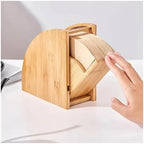 Bamboo Coffee Filter Paper Storage Box,Holder Stand Dispenser,Accessories(15.2x14.1 cm) - Image 4