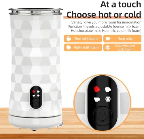 Versatile 400W Electric Milk Frother with Large Capacities, Design for Elegant Kitchen Decor, US Plug, Thick Milk Foam Maker (US Plug) - Image 3