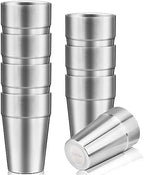 Double Wall Cup Stainless Steel, 16 oz Insulated Tumbler, 8 Pack Unbreakable Stackable Water Tumblers Insulated Metal Cup Premium Drinking Glasses for Travel Camping Home Outdoor by Offiper