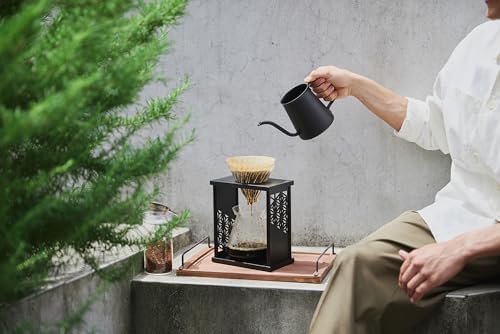 HARIO Drip Stand Set, Asanoha pattern (Hemp Leaves), Practical Capacity, 20.3 fl oz (600 ml), V60 Dripper Server, Includes 40 Dedicated Papers, For 1-4 People (Black) - Image 6