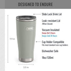 THERMOS ICON SERIES, Stainless Steel Tumbler with Slide Lock, 18 Ounce, River Rock - Image 2