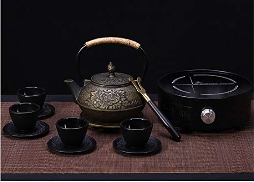 tetsubin Cast iron Tea Kettle workshop Healthy japanese flower pattern Teapot with Stainless Steel Infuser send gift（30.4oz）【gold Cherry blossom】 - Image 7