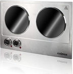 CUSIMAX 1800W Ceramic Electric Hot Plate for Cooking, Double Burner, Silver - Image 4