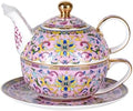 KAMMAK Tea for One Set, Ceramic Teapot, Bone China Tea Set, Cup and Saucer by KAMMAK