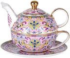 KAMMAK Tea for One Set, Ceramic Teapot, Bone China Tea Set, Cup and Saucer by KAMMAK