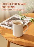 Sweese White Coffee Mug, Porcelain 11 Oz Coffee Mugs Set of 6, Ceramic Coffee Cups with Handle for Coffee, Tea, Cocoa, Cappuccino, Latte and Mulled Drinks - Image 4