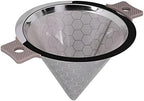 Cone Shaped Stainless Steel Strainer, Double Ear Coffee Tea Filter, Fine Mesh Cone Infuser for Loose Leaf Tea Coffee Powder Milk Tea with Heat Handle for Home by Unknown