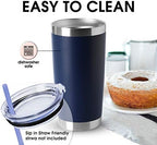 HASLE OUTFITTERS 20oz Tumblers Bulk Stainless Steel Cup with Lid Double Wall Vacuum Insulated Coffee Mug for Cold & Hot Drinks 8 Pack, Navy - Image 3