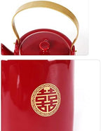 Double Happiness Porcelain Red Wedding Tea Set, Wedding Tea Service Set, Chinese Traditional Tea Set for Wedding Birthday Housewarming Awards (1 Teapot+ 6 Tea Cups+ Tray) - Image 6