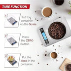 10kg Digital Kitchen Scale, Stainless Steel Electronic with Tare Function, LCD Display for Coffee Brewing, Baking, and Cooking(Pink) - Image 4