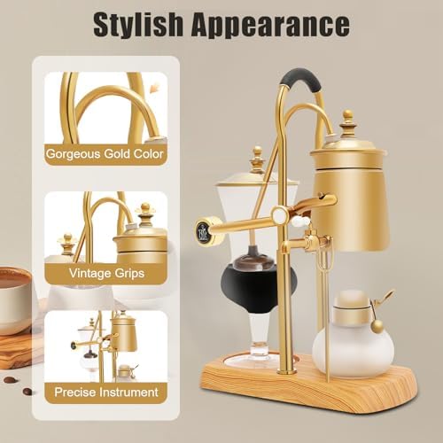 Siphon Syphon Coffee Maker 15OZ Syphon Coffee Brewer Countertop Vacuum Coffee Maker Detachable Siphon Brewer Coffee Maker, 4 Cups (400ML) - Image 5