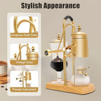 Siphon Coffee Maker, 400 Ml/15 Oz Syphon Coffee Brewer Belgium Luxury Royal Family Balance Syphon Vacuum Coffee Maker 4 Persons Gold - Image 5