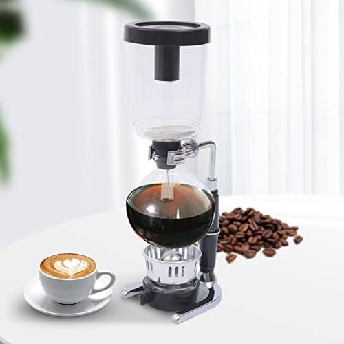 Vacuum Coffee Pot, 5 Cups(500ml), Siphon Syphon Coffee Maker, Borosilicate Glass, Stainless Steel, Black - Image 2