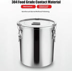 5.5Gal 304 Stainless Steel Airtight Canister,Metal Bucket Large Stainless Steel Canisters - Locking Clamp & Airtight Lids - Dog Food/Bird Seed/Coffee Storage Container - Image 5