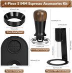 51mm Espresso Accessories Kit - Tamper, WDT Tool, Funnel & Mat - Image 6