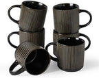 famiware Coffee Mug Set of 6, Star 12 oz Ceramic Mugs Cups Set with Handle by Famiware