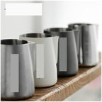 450ml 600ml Steaming Milk Pitcher Art Coffee Milk Foam Jug Stainless Steel Milk Steam Pitcher Cafe Bar Accessorie(Silver 450ml) - Image 2