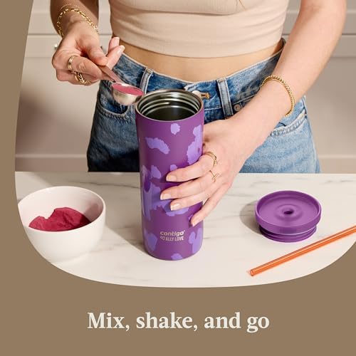 Contigo x Ally Love Streeterville Stainless Steel Tumbler with Straw, Easy Clean Lid, Leak Proof, BPA Free, 24oz, Violet - Image 5