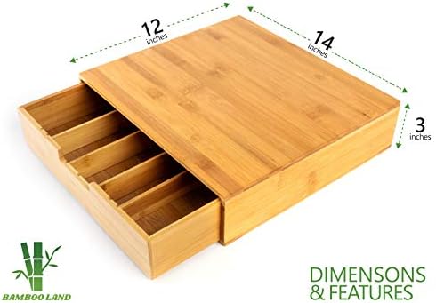 Bamboo Land- Bamboo K Cup Holder, 4 Adjustable Dividers, 36 K Cup Pod Storage, Coffee Pod Drawer, Coffee Pod Holder, Coffee Pod Organizer, Kcup Holder, K Cup Holders for Counter, Coffee Pods Holder - Image 2