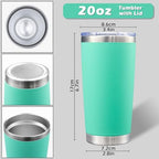 20oz Tumbler with Lid Stainless Steel Tumblers Insulated Mug Light Blue 6P - Image 5
