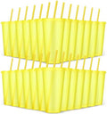24 Pack Plastic Tumblers with Lids and Straws, Reusable Colorful Cups for Parties, Birthdays, Iced Coffee, Travel, Cold Drink Bulk Tumblers (24 oz, Yellow) by LEIFEOSH