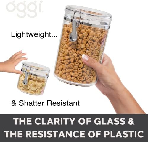 Oggi Tall Clear Canister with Clamp Lid, 58 oz - Large Airtight Food Storage Container, Ideal for Kitchen & Pantry Storage of Bulk, Dry Foods Including Pasta & Spaghetti,(Pack of 12) - Image 4