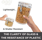 Oggi Tall Clear Canister with Clamp Lid, 58 oz - Large Airtight Food Storage Container, Ideal for Kitchen & Pantry Storage of Bulk, Dry Foods Including Pasta & Spaghetti,(Pack of 12) - Image 4