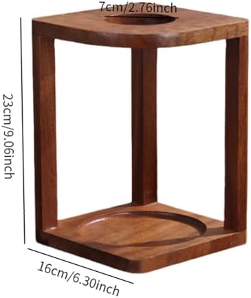Wooden Coffee Cup Holder Coffee Tray Pad Holder Stand Pour Over Coffee Dripper Rack Insulation Pads Secure Filter Support Suitable for Gift Giving, Style A - Image 2