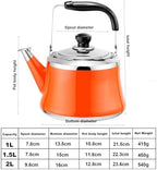 Tea Kettle Stovetop, Whistling Tea Pot 304 Food Grade Stainless Steel Teapot for Stove top, Loud Whistle Kettle for Tea, Coffee, Milk (Orange, 2L) - Image 7