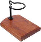 Wood Coffee Dripper Stand Adjustable Black Aluminum and Wood by TOVINANNA