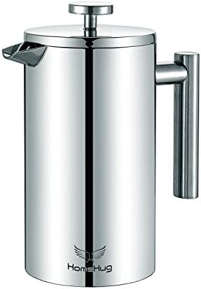 French Press Coffee Maker – Stainless Steel French Press, 34 ounce/1000ml Capacity by HomsHug