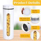 Mimorou 6 Pack 60 oz Airtight Stainless Steel Kitchen Canisters, White - Image 3
