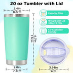 20oz Tumbler Insulated Tumblers Vacuum Coffee Mug with Lid LightBlue 12Pack - Image 5