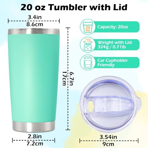20oz Tumbler Insulated Tumblers Vacuum Coffee Mug with Lid LightBlue 12Pack - Image 5